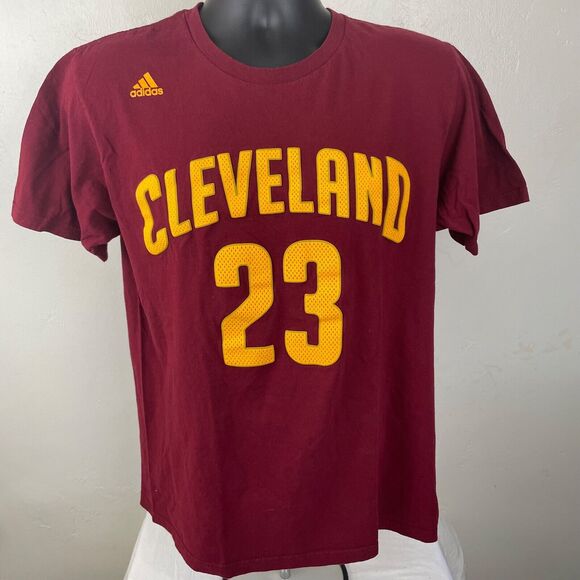 Adidas Cleveland Cavaliers NBA LeBron‎ James Short Sleeve Shirt Men’s Size Large - Picture 2 of 14